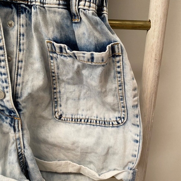 Blank NYC Time Zone Blue Washed Denim Short Sleeve Cotton Casual Romper Size S - Picture 4 of 12